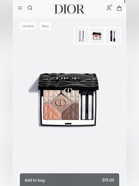 NEW! Diorshow 5 Couleurs Eyeshadow Pallete Limited Edition NIB Brown Brocart nib